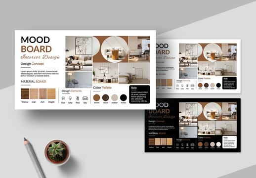 Interior Mood Board Template Layout