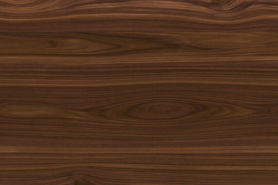 Dark walnut wood texture background, rich brown natural timber grain with flowing organic patterns for luxury furniture, interior design and wooden surfaces