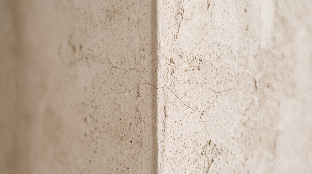 Texture de mur brut beige avec angle et surface min&eacute;rale