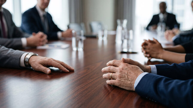 R&eacute;union de direction autour d&rsquo;une table dans une salle de conseil