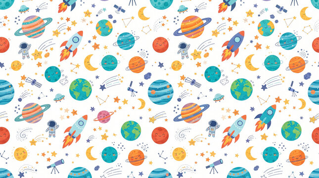 vector planets pattern 