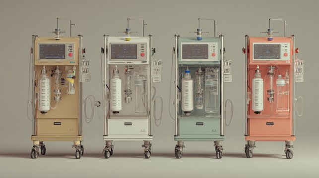 Modern hospital ventilator machines for respiratory care and treatment