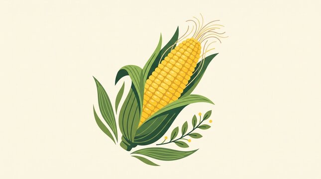 fresh corn cob illustration