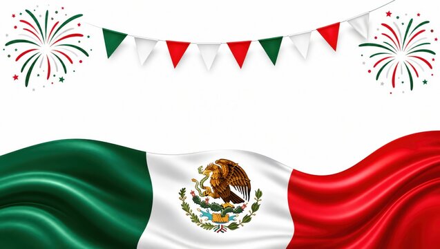 Mexico independence day celebration background.
