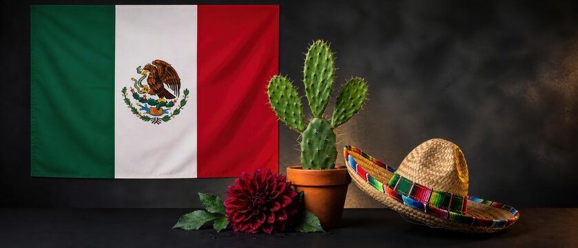 Mexico independence day celebration background.