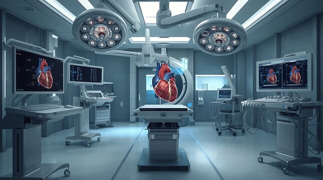 Modern Cardiac Catheterization Lab With Precision Equipment And High Resolution Heart Imaging