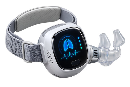 Advanced wearable medical device with digital lung health display and adjustable strap wearable tech health monitor respiratory care healthcare equipment diagnostic tool patient monitoring
