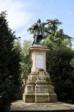 Monument to Christopher Columbus in Colon square in Salamanca city, Castile and Leon, Spain