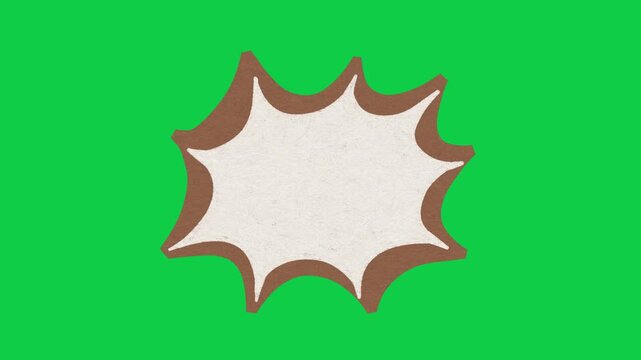 Hand Drawn Paper Texture Speech Bubble Animation Green Screen