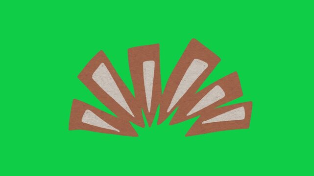 Hand Drawn Paper Texture Burst Effect Animation Green Screen