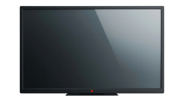 흰색 배경에 고립된 검은색 프레임의 현대적인 평면 LED TV 모니터 화면으로, 미디어 콘텐츠나 광고를 삽입할 수 있는 빈 공간이 있는 고해상도 디지털 디스플레이 제품 사진입니다.