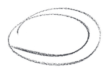 Fototapeta premium The circle highlighted with a grey colored pencil is isolated on a transparent background.