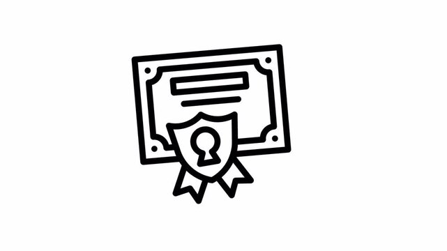 certificate minimalist stroke animation