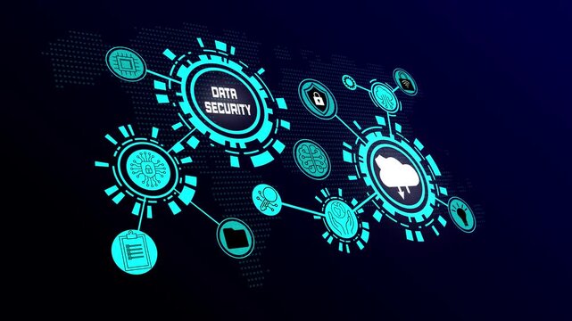Advanced Data Security Concept Protecting Sensitive Digital Business Information.