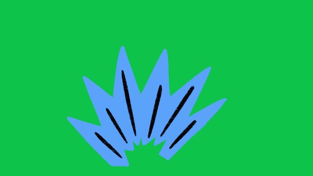 Animated Blue Explosion Comic Splash Lines Green Screen