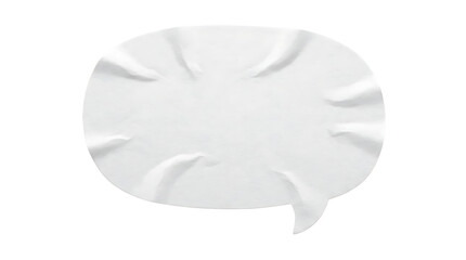 Obraz premium Crumpled White Paper Speech Bubble Isolated Element
