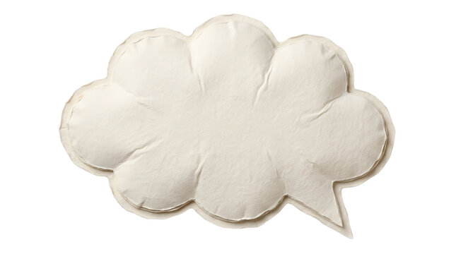 Handmade Paper Cloud Shaped Speech Bubble Isolated Element