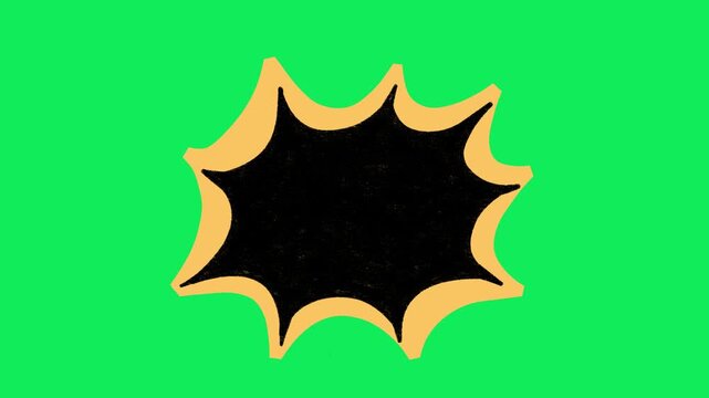 Animated Black Starburst Impact Explosion Paper Cutout Green Screen