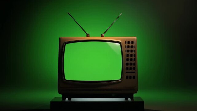 A triptych of vintage televisions displaying different green screen outputs.
