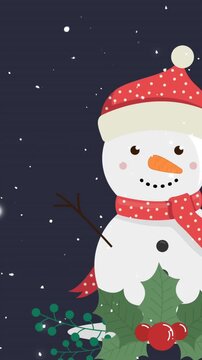 Animation of swinging pink bauble over christmas gifts and snowman on black background
