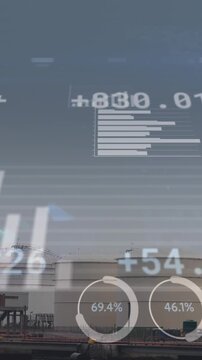 Animation of financial data processing over factory