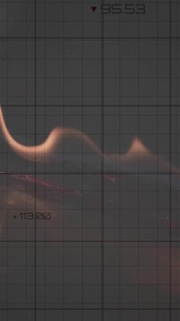 Animation of financial data processing over flames