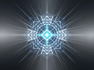 Naklejka premium Title: Geometric White Crystal Light Abstract Background 