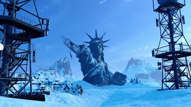 The World After the Apocalypse. An illustration on the theme of apocalypse, destruction, peace, and disaster.