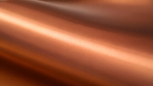 Wavy copper metallic surface texture with soft warm light highlights and reflections