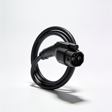 Modern Electric Vehicle Charging Connector with Cable
