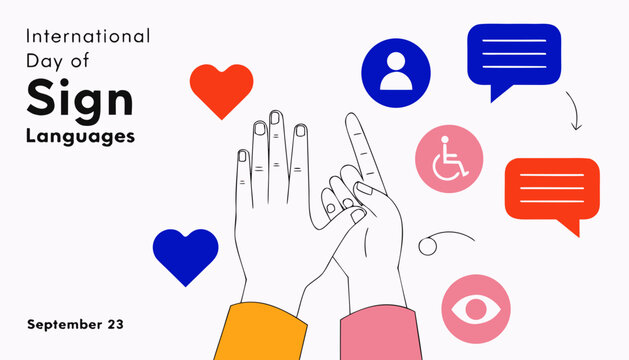 International day of sign languages september 23 illustration