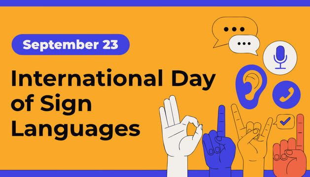 International day of sign languages poster with hands