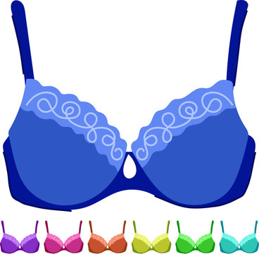 underwire bra modern cartoon. plunge racerback, balconette maternity, sports minimizer underwire bra modern sign vector