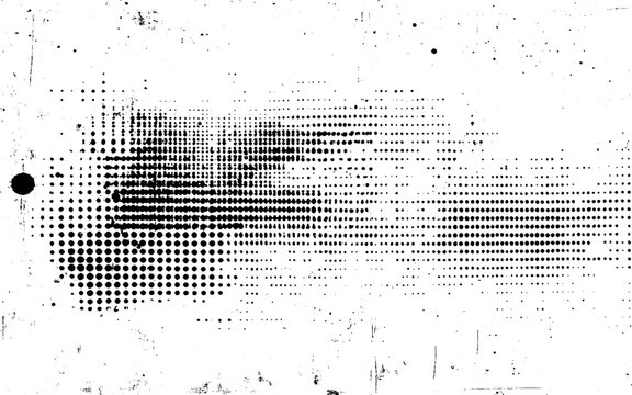 Ink Splash Halftone Grunge Overlay. Abstract Urban Halftone Texture. Monochrome Halftone Distress Texture