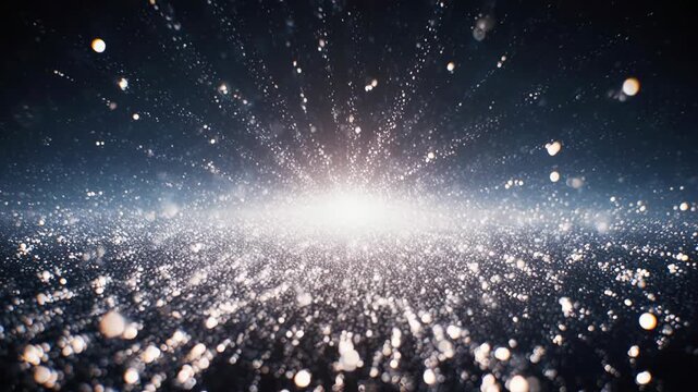 Luminous space eruption: cosmic dust, stellar particle, bright explosion, galaxy horizon, magic sparkle, shining energy, dark backdrop.
