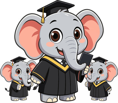 elephant character cartoon funny vector 