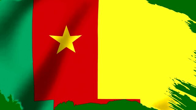 National flag of Cameroon featuring vertical green red and yellow stripes with a gold star