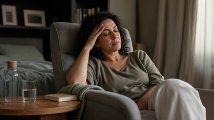 Obraz premium Woman Resting During Migraine Episode