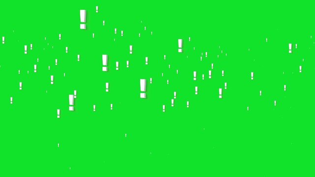 Exclamation mark animation and frame on a transparent background with an alpha channel. 4K