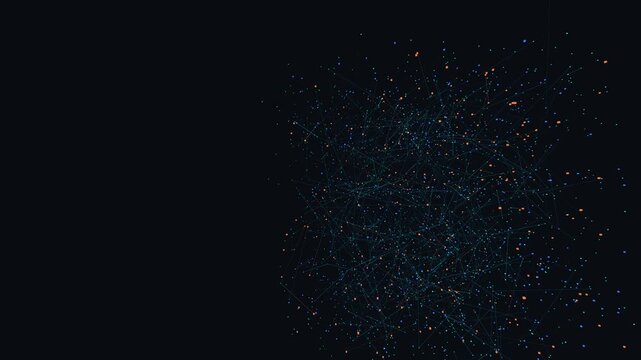 Neural data mesh nodes morph in a seamless network background