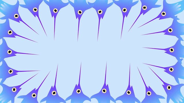 light blue floral fish frame pattern on pale background