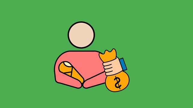 Paid parental leave concept featuring a mother caring for her baby alongside a money bag symbol, representing financial support, family benefits, and workplace compensation.