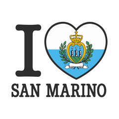Fototapeta premium I Love San Marino Heart Travel Souvenir Vector Design