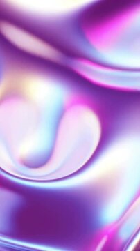 Abstract animation with swirling, iridescent purple and pink shapes