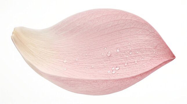 Single pink lotus flower petal with water droplets isolated on white background water drops floral element dew drops petal texture droplets botanical isolated background relaxation delicate