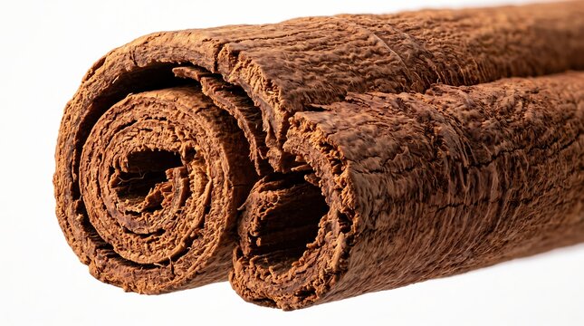 Dry cinnamon stick spice macro closeup showing rolled bark layers with aromatic spice baking spice brown cinnamon spice seasoning dried bark cinnamon roll cinnamon fragrance ingredient