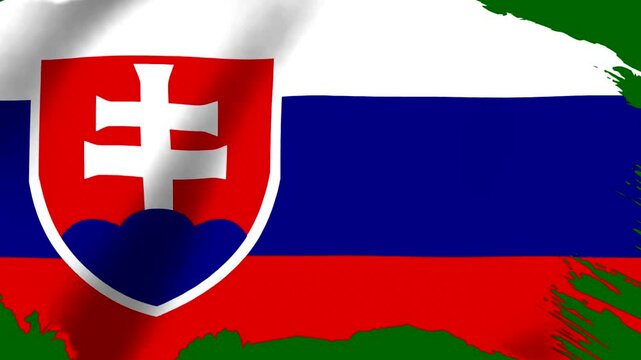 Waving flag of Slovakia with a grunge texture effect design background