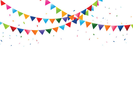 Celebration rainbow flag and confetti party 001
