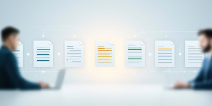 remote work document workflow, distributed team members collaborating on shared documents, project files, review comments, task assignments, version updates