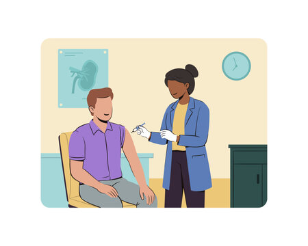 Doctor Giving Vaccination Injection